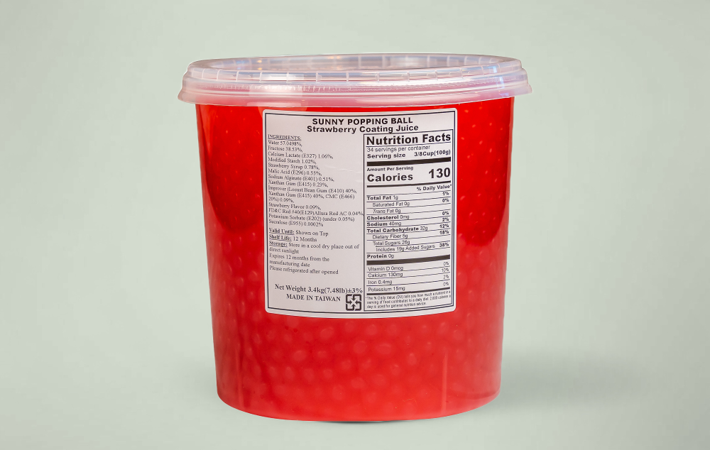 strawberry popping boba 草莓爆爆珠