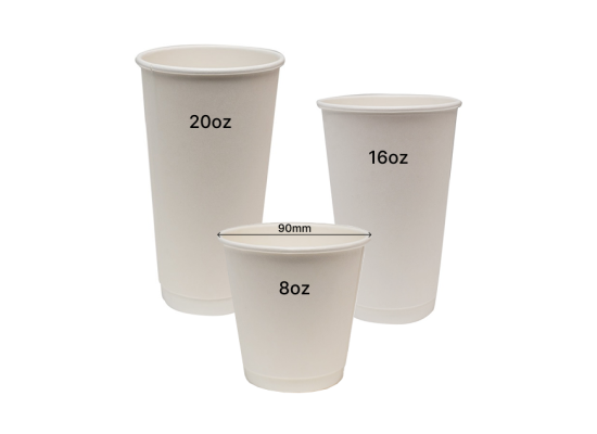 白色雙層熱飲紙杯 Double Wall White Paper Hot Cups