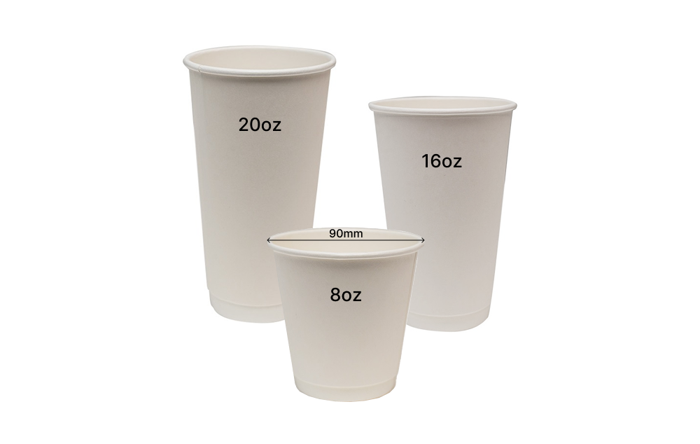 白色雙層熱飲紙杯 Double Wall White Paper Hot Cups