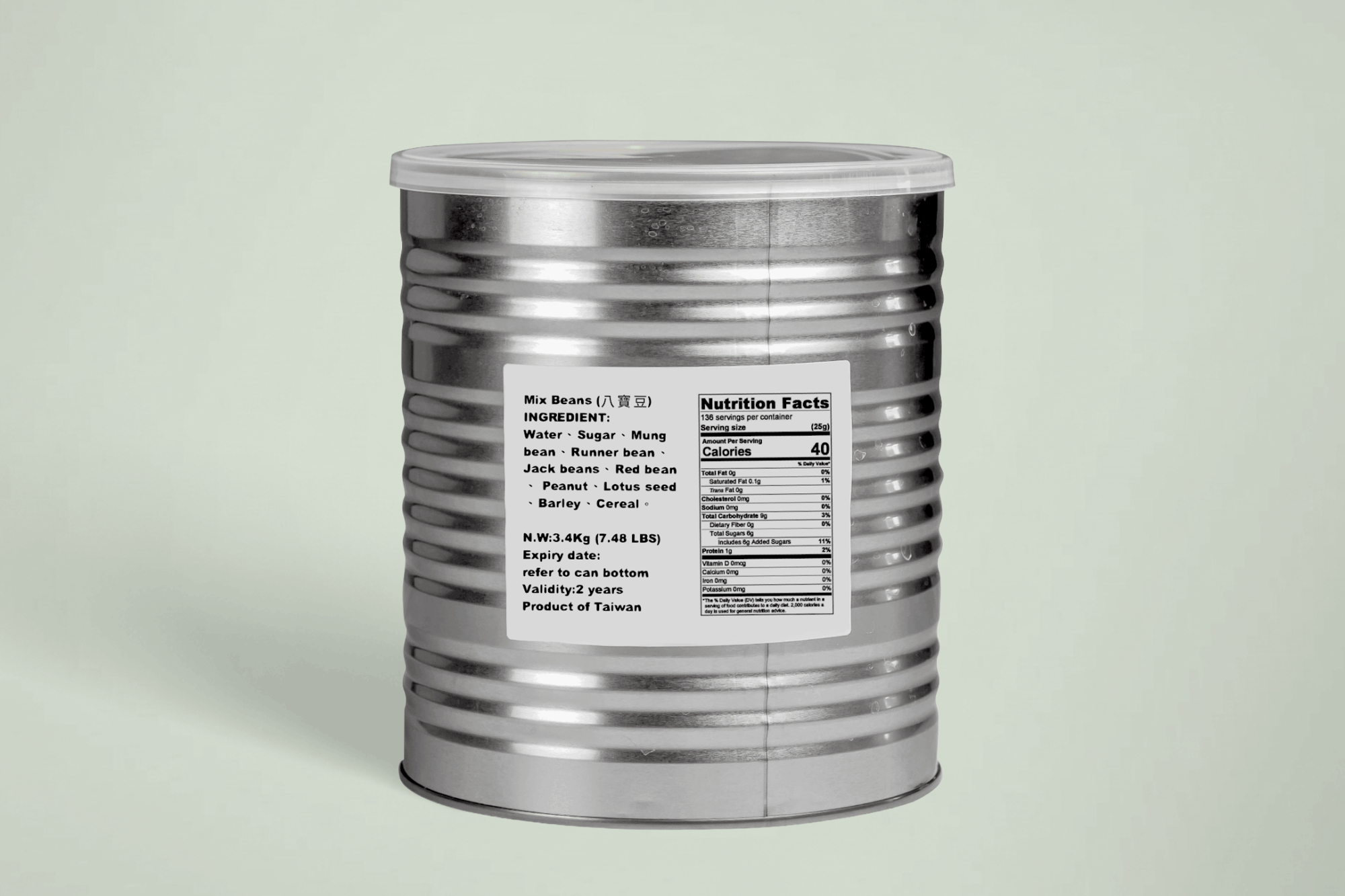 Canned Mixed Beans Can 八寶豆罐頭