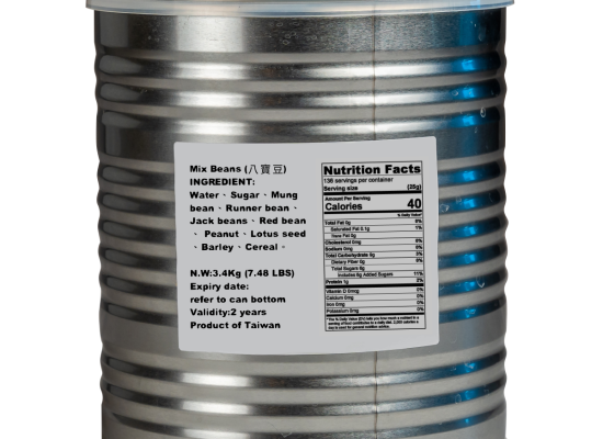 (八寶豆罐頭) Ready to use canned mixed bean topping.