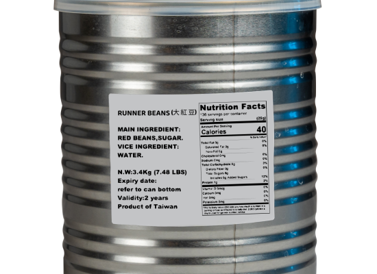 (大紅豆罐頭) Ready to use canned runner bean topping.