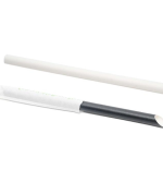 8吋 斜口粗吸管 黑白 8" Bubble Tea Paper Straw White / Black