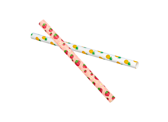 八吋 獨立包裝 水果紙吸管 (粗) 8″ Fruit Mix Bubble Tea Straw Wrapped