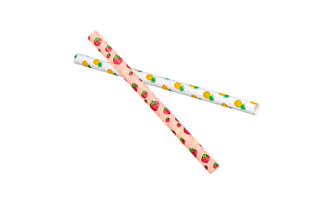八吋 獨立包裝 水果紙吸管 (粗) 8″ Fruit Mix Bubble Tea Straw Wrapped