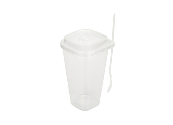 700ml 方形塑料冷飲杯組 700ml Plastic Square Cold Cup Set