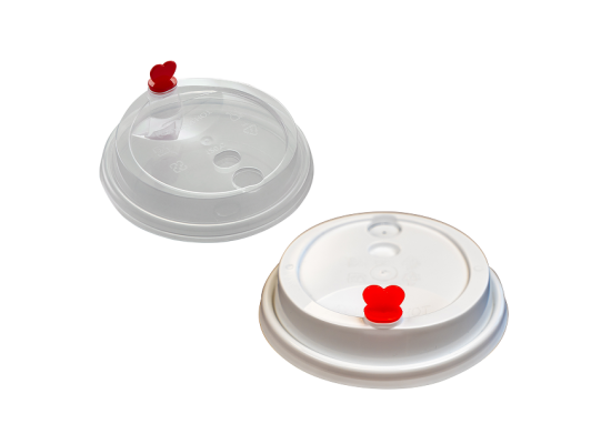 90mm 紅心杯蓋 透明&白色 90mm Lid With Heart Shape Stopper - Clear & White