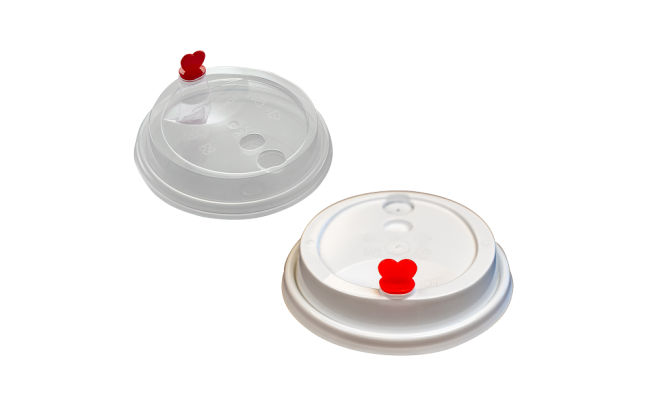 90mm 紅心杯蓋 透明&白色 90mm Lid With Heart Shape Stopper - Clear & White