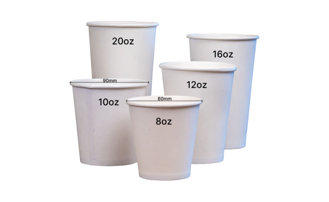白色單層熱飲紙杯 Single Wall White Paper Hot Cups