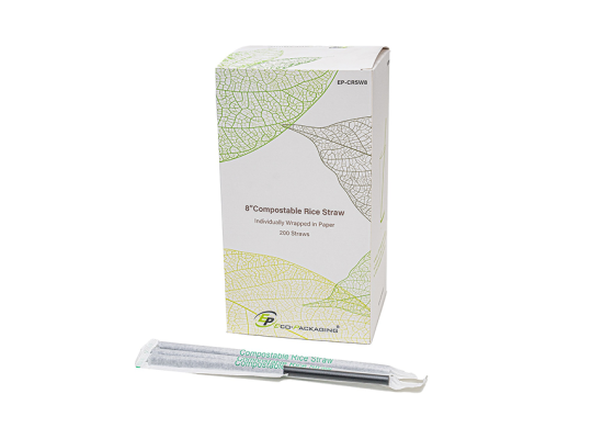 8吋 獨立包裝黑色米吸管 8" Black Jumbo Rice Straw (Wrapped)