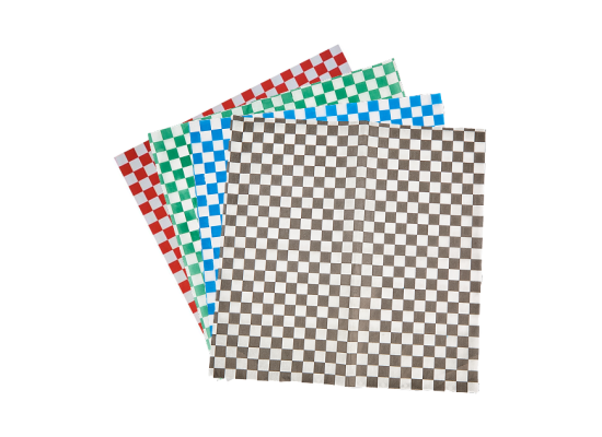 12吋棋盤格擺盤紙 黑藍紅綠 12 X 12" Checkered Paper Black Blue Green Red