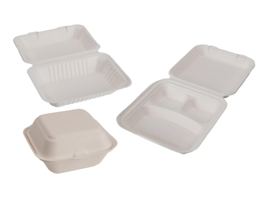 甘蔗纖維掀蓋餐盒 有分格 Sugarcane Clamshell with/without Compartment