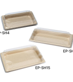 甘蔗纖維壽司盒+蓋 Sugarcane Fibre Sushi Tray and Lid