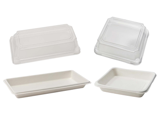 甘蔗纖維盤和蓋 Sugarcane Fibre Tray and Lid