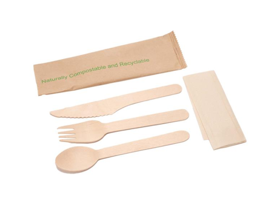 6" Wooden Cutlery Set
