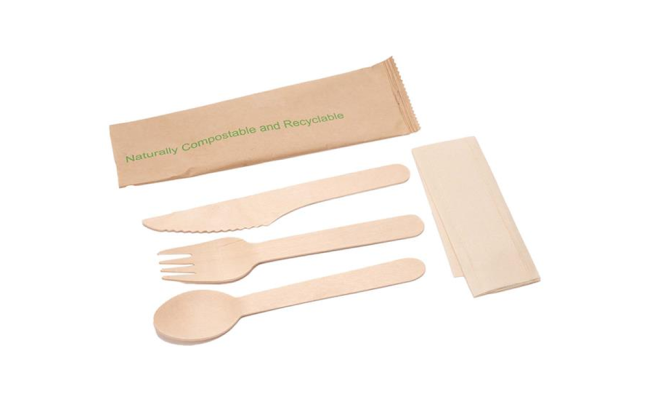 6" Wooden Cutlery Set