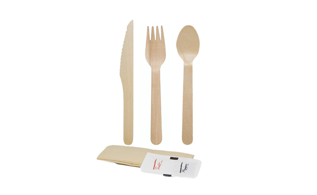 6" Compostable Wooden Condiment Kit