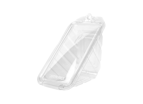 自扣式透明三明治盒 RPET Hinged Sandwich Wedge