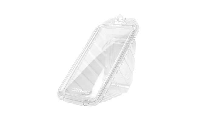 自扣式透明三明治盒 RPET Hinged Sandwich Wedge