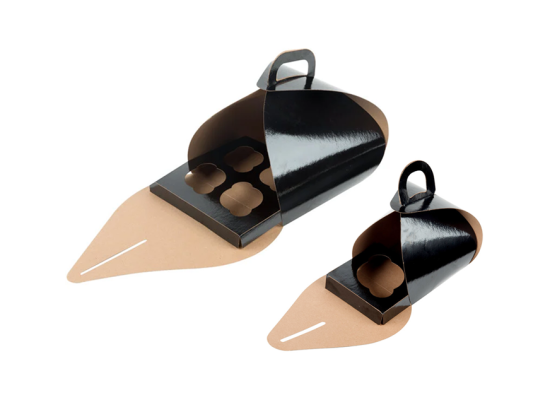 黑色手提十字蛋糕盒Black Tulip Cake Box